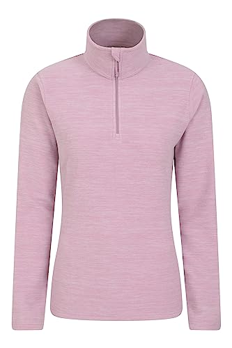 Mountain Warehouse Snowdon Melange Fleece-Pullover Damen - dünner, Warmer Winter-Pullover aus Fleece für Damen zum Laufen, Wandern, Joggen und für Sport und Outdoor Hellrosa 36 von Mountain Warehouse