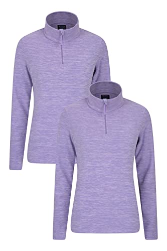 Mountain Warehouse Snowdon Melange Fleece-Pullover Damen - dünner, Warmer Winter-Pullover aus Fleece für Damen zum Laufen, Wandern, Joggen und für Sport und Outdoor Lila 30 von Mountain Warehouse