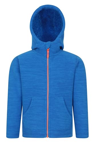 Mountain Warehouse Snowdonia II Kapuzenpullover für Kinder – Microfleece-Oberteil mit durchgehendem Reißverschluss und Fronttaschen, für Jungen und Mädchen Blau Kinder 164 DE (13 Jahre) von Mountain Warehouse