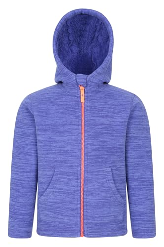 Mountain Warehouse Snowdonia II Kapuzenpullover für Kinder – Microfleece-Oberteil mit durchgehendem Reißverschluss und Fronttaschen, für Jungen und Mädchen Dunkel Lila Kinder 152 EU (11-12 Jahre) von Mountain Warehouse