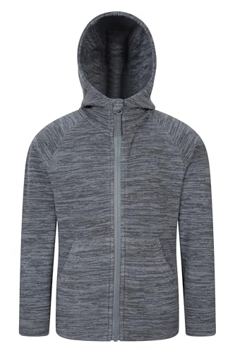 Mountain Warehouse Snowdonia II Kapuzenpullover für Kinder – Microfleece-Oberteil mit durchgehendem Reißverschluss und Fronttaschen, für Jungen und Mädchen Grau Kinder 152 EU (11-12 Jahre) von Mountain Warehouse