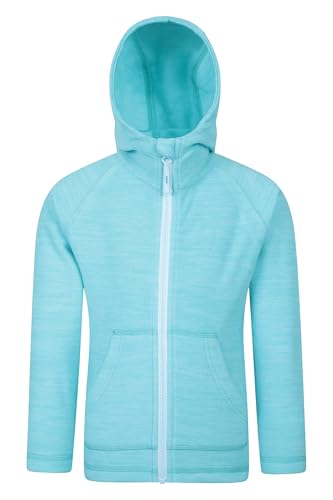 Mountain Warehouse Snowdonia II Kapuzenpullover für Kinder – Microfleece-Oberteil mit durchgehendem Reißverschluss und Fronttaschen, für Jungen und Mädchen Hellblau Kinder 140 DE (9-10 Jahre) von Mountain Warehouse