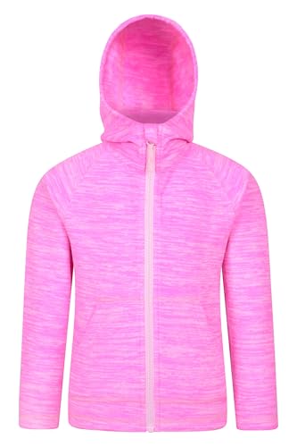 Mountain Warehouse Snowdonia II Kapuzenpullover für Kinder – Microfleece-Oberteil mit durchgehendem Reißverschluss und Fronttaschen, für Jungen und Mädchen Intensiv Pink Kinder 140 DE (9-10 Jahre) von Mountain Warehouse