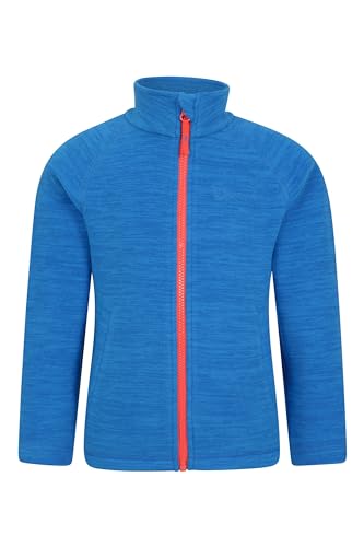 Mountain Warehouse Snowdonia Kinder-Hoodie - leichte Mädchenjacke aus Microfleece, schnell trocknend, Antipilling-Kapuzenpullover Für Jungen, Winter Blau 11-12 Jahre von Mountain Warehouse