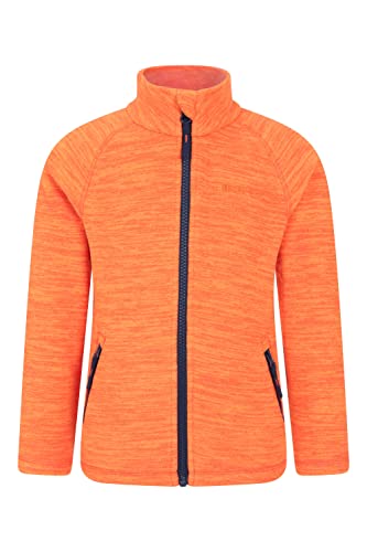 Mountain Warehouse Snowdonia Kinder-Hoodie - leichte Mädchenjacke aus Microfleece, schnell trocknend, Antipilling-Kapuzenpullover Für Jungen, Winter Orange 5-6 Jahre von Mountain Warehouse