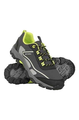 Mountain Warehouse Softshell Schuhe für Kinder - Strapazierfähige Wanderschuhe, atmungsaktive Trekkingschuhe Kinderschuhe mit Netzfutter, Laufschuhe - Für Reisen Limette 30.5 von Mountain Warehouse