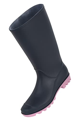 Mountain Warehouse Splash Damen-Gummistiefel - wasserdichte Regenschuhe mit Textil-Innenfutter, EVA-Polster, starke Griffigkeit – für Festivals, Garten, Spaziergänge Dunkelblau 37 EU von Mountain Warehouse