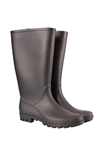 Mountain Warehouse Splash Damen-Gummistiefel - wasserdichte Regenschuhe mit Textil-Innenfutter, EVA-Polster, starke Griffigkeit – für Festivals, Garten, Spaziergänge Schwarz Damen-Schuhgröße 38 EU von Mountain Warehouse
