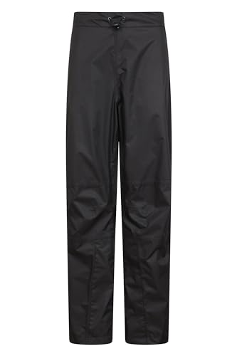 Mountain Warehouse Spray Wasserfeste Überhose für Damen - Hose mit Netzfutter, Ripstop, Regenhose mit Reißverschluss am Bein - Für Herbst, Wandern und Radfahren Schwarz 36 von Mountain Warehouse