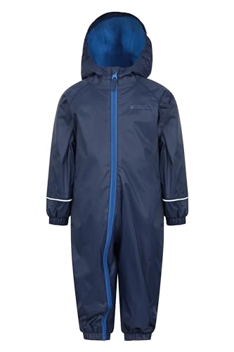 Mountain Warehouse Spright Bedruckter Regenanzug - Atmungsaktiv, Gefüttert, Wasserfest, versiegelte Nähte Anzug, Fleecefutter - Für Jungen und Mädchen, Frühling Marineblau 6-9 Monate von Mountain Warehouse