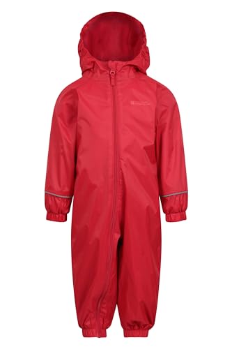 Mountain Warehouse Spright Bedruckter Regenanzug - Atmungsaktiv, Gefüttert, Wasserfest, versiegelte Nähte Anzug, Fleecefutter - Für Jungen und Mädchen, Frühling Rot 6-9 Monate von Mountain Warehouse