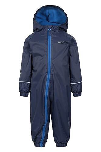 Mountain Warehouse Spright Junior wasserdichter Regenanzug - Extra warm mit verschweißten Nähten und Fleece-Futter, für Jungen und Mädchen - für Outdoor Marine Kinder 92 DE (18-24 Monate) von Mountain Warehouse