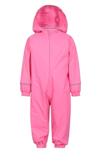 Mountain Warehouse Spright Junior wasserdichter Regenanzug - Extra warm mit verschweißten Nähten und Fleece-Futter, für Jungen und Mädchen - für Outdoor Rosa Kinder 72-76 DE (9-12 Monate) von Mountain Warehouse