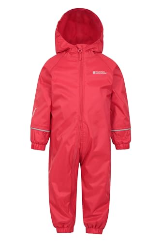 Mountain Warehouse Spright Junior wasserdichter Regenanzug - wasserfest und extra warm mit verschweißten Nähten und Fleece-Futter, für Jungen und Mädchen - für Outdoor Rot 2-3 Jahre von Mountain Warehouse