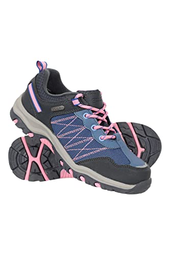 Mountain Warehouse Stampede Wanderschuhe für Kinder - Laufschuhe, wasserfeste Trekkingschuhe, Schuhe für Kinder aus Wildleder und Netzstoff Lila 33 von Mountain Warehouse