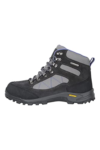 Mountain Warehouse Storm wasserdichte Damenstiefel - Langlebige Wanderschuhe, Wildleder- & Netzobermaterial, Netzfutter, gepol. Fußbett - Ideal zum Spazieren & Wandern Grau 39 EU von Mountain Warehouse