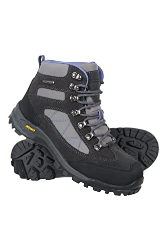 Mountain Warehouse Storm wasserdichte Damenstiefel - Langlebige Wanderschuhe, Wildleder- & Netzobermaterial, Netzfutter, gepol. Fußbett - Ideal zum Spazieren & Wandern Grau 41 EU von Mountain Warehouse