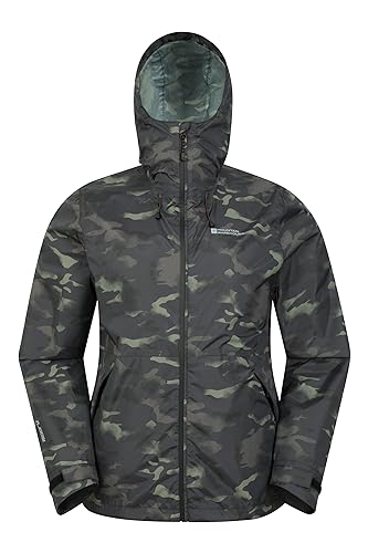 Mountain Warehouse Swerve wasserdichte Windjacke für Herren - Jacke aus Rip-Stop-Stoff, einfach zu verstauen - Ideal für nasses Wetter, zum Wandern, Zelten, für draußen Camouflage XXL von Mountain Warehouse