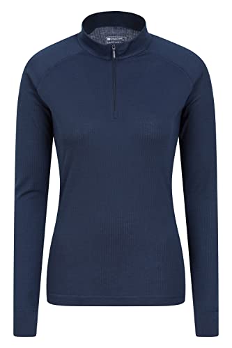 Mountain Warehouse Talus Damen Langarm Winter Baselayer Oberteil, Rundhals -Unterhemd Funktionsunterwäsche Langarmshirt Thermounterwäsche Marineblau 38 von Mountain Warehouse