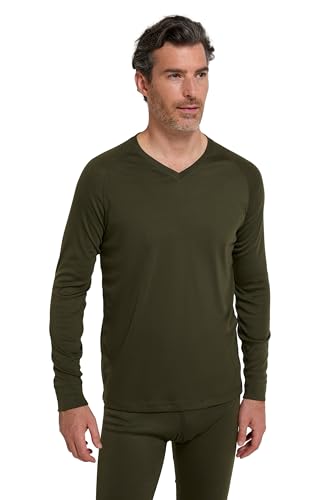 Mountain Warehouse Talus Herren Baselayer-Top mit V-Ausschnitt Khaki X-Large von Mountain Warehouse