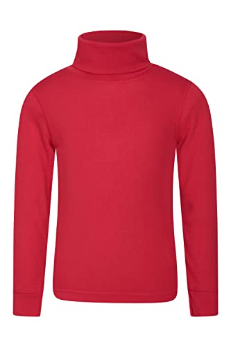 Mountain Warehouse Talus Kinder-Rollkragen-Top - schneller Schweisstransport, pflegeleichter Rollkragen-Pullover, Basisschicht - Kinderbekleidung für den Wintersport Rot Kinder 152 DE (11-12 Jahre) von Mountain Warehouse