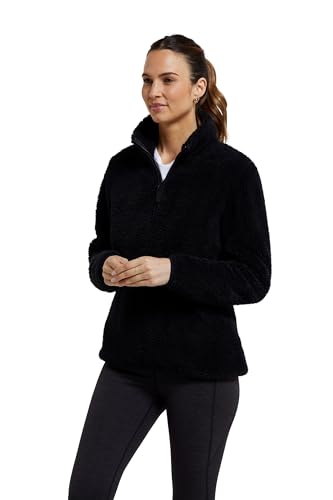Mountain Warehouse Teddyfleecejacke für Damen -warmes und kuscheliges Damen-Sweatshirt, Oberteil mit halbem Reißverschluss, Leichter Pullover, Antipilling-Fleece, Winter Schwarz Damengröße EU 40 Mountain Warehouse Teddyfleecejacke für Damen -warmes und kuscheliges Damen-Sweatshirt, Oberteil mit halbem Reißverschluss, Leichter Pullover, Antipilling-Fleece, Winter Schwarz Damengröße EU 40 von Mountain Warehouse