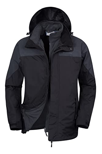 Mountain Warehouse Thunderstorm Wasserfeste 3 in 1 Herren Winterjacke, warmer Fleecejacke, Regenjacke, Herrenjacke, Funktionsjacke, Allwetterjacke, Doppeljacke, Winter Grau S von Mountain Warehouse