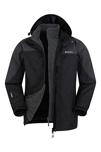 Mountain Warehouse Thunderstorm Wasserfeste 3 in 1 Herren Winterjacke, warmer Fleecejacke, Regenjacke, Herrenjacke, Funktionsjacke, Allwetterjacke, Doppeljacke, Winter Grau XS von Mountain Warehouse