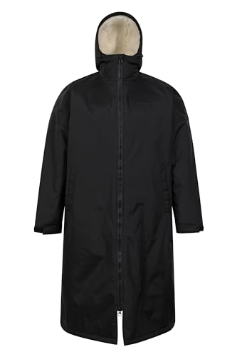 Mountain Warehouse Tidal wasserdichter Herrenbademantel - winddichte und IsoTherm-Badekleidung mit versiegelten Nähten und LSF 50+ - ideal für Herbst Winter, Strand, Schwimmen Schwarz Medium von Mountain Warehouse