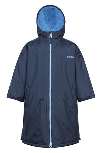 Mountain Warehouse Tidal wasserdichter Kinderbademantel - IsoTherm und winddichte Strandkleidung mit Fleece-Futter, für Jungen und Mädchen - Ideal für Sommer, Strand Marine Medium von Mountain Warehouse