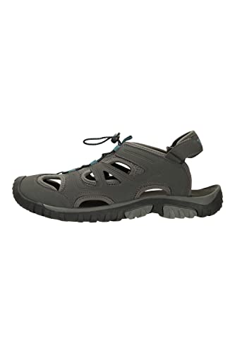 Mountain Warehouse Tide Herrensandale – atmungsaktive Schuhsandalen, Neopren-Futter, EVA-gepolsterte Schuhe, verstellbarer Fersenriemen – ideal für Sport, Fitnessstudio Blau 44 von Mountain Warehouse