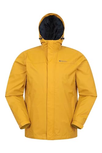 Mountain Warehouse Torrent Jacke für Herren - Wasserfeste Regenjacke, leichter Mantel mit versiegelten Nähten, Freizeitjacke Dunkelgelb Large von Mountain Warehouse