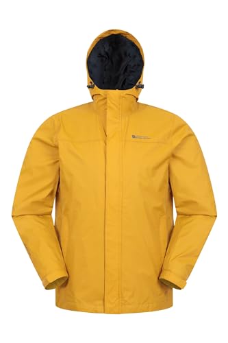 Mountain Warehouse Torrent Jacke für Herren - Wasserfeste Regenjacke, leichter Mantel mit versiegelten Nähten, Freizeitjacke Dunkelgelb XXL von Mountain Warehouse