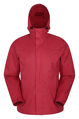 Mountain Warehouse Torrent Jacke für Herren - Wasserfeste Regenjacke, leichter Mantel mit versiegelten Nähten, Freizeitjacke Dunkelrot S von Mountain Warehouse