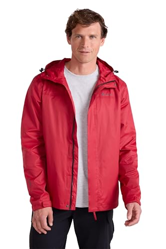 Mountain Warehouse Torrent Jacke für Herren - Wasserfeste Regenjacke, leichter Mantel mit versiegelten Nähten, Freizeitjacke Dunkel Rot Small von Mountain Warehouse