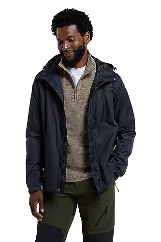 Mountain Warehouse Torrent Jacke für Herren - Wasserfeste Regenjacke, leichter Mantel mit versiegelten Nähten, Freizeitjacke Schwarz XXS von Mountain Warehouse