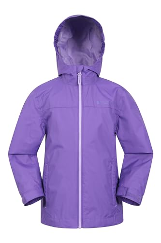 Mountain Warehouse Torrent Wasserdichte Kinderjacke - leichte Regenjacke für Kinder mit versiegelten Nähten, atmungsaktiv, für Mädchen und Jungen - zum Wandern Dunkelviolett 11-12 Jahre von Mountain Warehouse