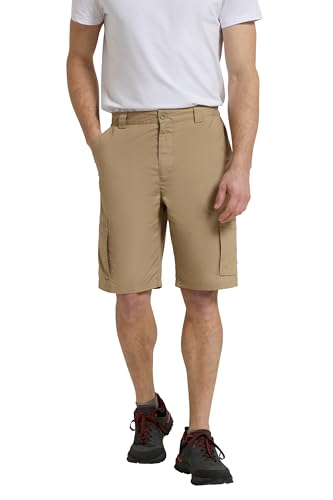 Mountain Warehouse Trek Herrenshorts - Leichte Herbst Wintershorts, strapazierfähige Cargoshorts, Bequeme Hose, 7 Taschen - Für Trekking, Bergwandern, Laufen, Camping Beige 52W von Mountain Warehouse