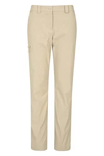 Mountain Warehouse Hiker Damen-Stretch-Caprihose – UV-Schutzhose, schnell trocknend, dehnbar, mehrere Taschen – ideal für draußen, auf Reisen, beim Camping, beim Wandern Beige 40 von Mountain Warehouse