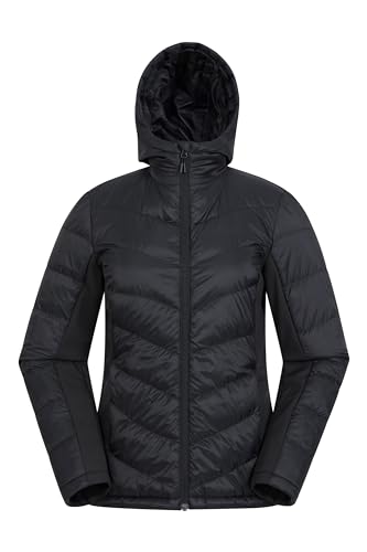 Mountain Warehouse Turbine Damen-Softshelljacke – leichtgewichtige, gefütterte Damen-Shelljacke, Softshell-Stretcheinsätze, flexibel – für Reisen, Camping, winter Schwarz Jet 40 von Mountain Warehouse