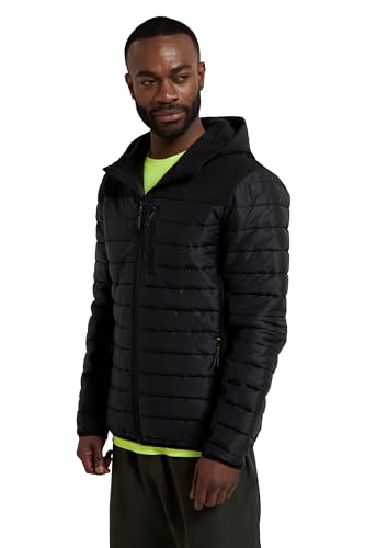 Mountain Warehouse Turbine wattiertes Herren-Softshell – leichte Jacke, Soft Shell-Stretcheinsätze, warm – für Reisen, Camping, winter Schwarz 4X-Large von Mountain Warehouse