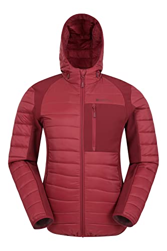 Mountain Warehouse Turbine wattiertes Herren-Softshell – leichte Jacke, Soft Shell-Stretcheinsätze, warm – für Reisen, Camping, winter Dunkelrot M von Mountain Warehouse