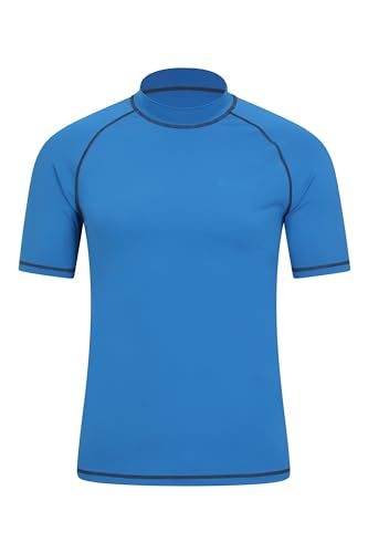 Mountain Warehouse UV-Rash Guard für Herren – Leichtes, Schnell Trocknendes und Dehnbares T-Shirt mit USF 50+ und Flachnähten – Für Herbst, Herbst Winter, Strand, Schwimmen Blau XS von Mountain Warehouse