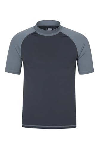 Mountain Warehouse UV-Rash Guard für Herren – Leichtes, Schnell Trocknendes und Dehnbares T-Shirt mit USF 50+ und Flachnähten – Für Herbst, Herbst Winter, Strand, Schwimmen Dunkel Grau Large von Mountain Warehouse
