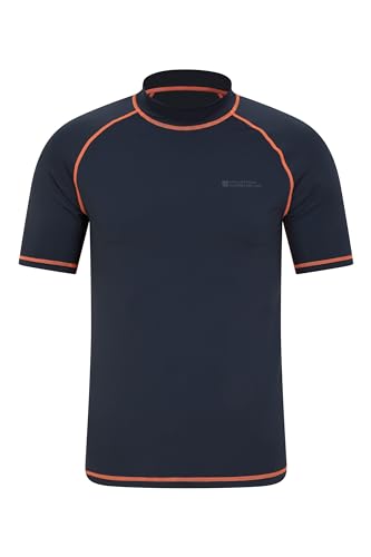 Mountain Warehouse UV-Rash Guard für Herren – Leichtes, Schnell Trocknendes und Dehnbares T-Shirt mit USF 50+ und Flachnähten – Für Herbst, Herbst Winter, Strand, Schwimmen Marineblau Large von Mountain Warehouse