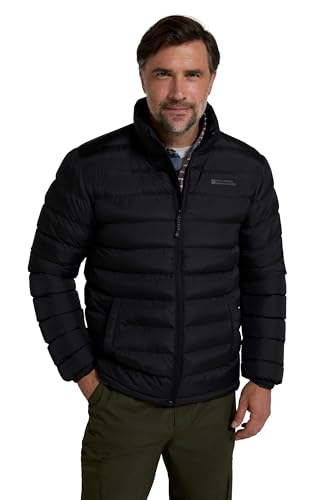 Mountain Warehouse Vista wattierte Herrenjacke - wasserfeste Regenjacke, Winterjacke mit Isolierung, warm, kuschelig - Wandern im Winter Schwarz M von Mountain Warehouse