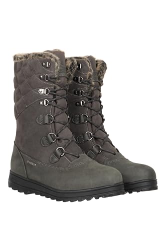 Mountain Warehouse Vostock Damen-Schneestiefel - Vibram-Außensohle, Profilsohle, Thinsulate-Innenfutter, wasserdichtes Schuhwerk - winter Grau Damen-Schuhgröße 40 DE von Mountain Warehouse