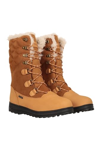 Mountain Warehouse Vostock Damen-Schneestiefel - Vibram-Außensohle, Profilsohle, Thinsulate-Innenfutter, wasserdichtes Schuhwerk - winter Braun Damen-Schuhgröße 41 EU von Mountain Warehouse
