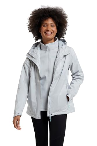 Mountain Warehouse Whirlwind 3-in-1-Jacke für Damen – IsoDry, Wasserdicht, Atmungsaktiv, Versiegelte Nähte – Ideal für Herbst, Winter, Wandern, Draußen und Camping Grau 34 von Mountain Warehouse