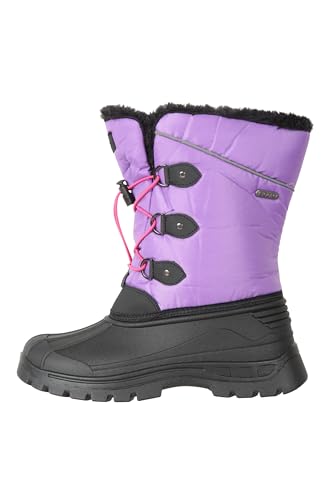 Mountain Warehouse Whistler Schneestiefel für Kinder - Schneedicht, warm, atmungsaktiv, strapazierfähige und griffige Sohlen, winter Dunkellila 32 von Mountain Warehouse